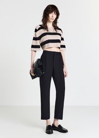 Calliope CROP A RIGHE - T-shirt con stampa - var ultrablack