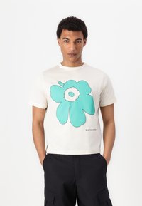 Marimekko - JAKSO PIIRTO UNIKKO PLACEMENT UNISEX - Print T-shirt - off white/turquoise/black Thumbnail Image 1