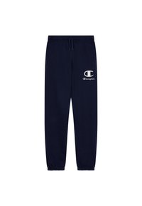 Marineblauwe trainingsbroek van een katoenmix, met een elastische tailleband, cuffs aan de enkels en een wit logo op de linkerbovenbeen.