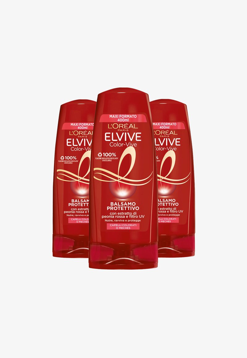 L'Oréal Paris BALSAMO ELVIVE COLOR-VIVE, PER CAPELLI COLORATI O CON MÈCHES, 400 ML - 3 PACK - Balsamo