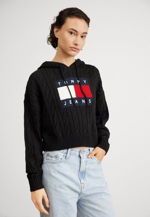 CENTER FLAG HOODIE - Huppari - black