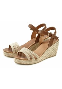 LASCANA Kõrge kontsaga sandaalid - beige camelfarben