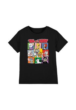 Cotton Soul, TOM AND JERRY CHARACTER SQUARES UNISEX - Print T-shirt - black