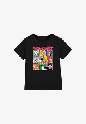 Cotton Soul, TOM AND JERRY CHARACTER SQUARES UNISEX - Print T-shirt - black
