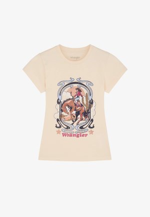 Wrangler, SHRUNKEN BAND TEE - Camiseta estampada - egret
