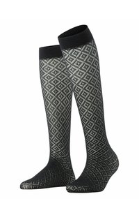 Tessellating 25 Denier sheer - Kniekousen - black