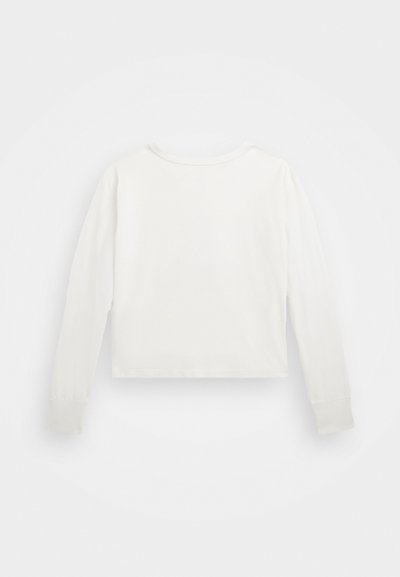 Polo Ralph Lauren DOG-PRINT JERSEY BOXY LONG-SLEEVE TEE - Top s dlouhým rukávem - deckwash white