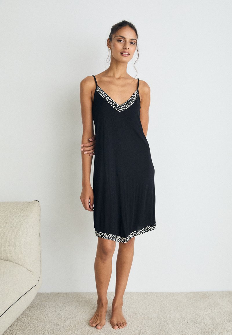 LASCANA - LAS DOTLINE NEGLIGÉ - Nightie - black/cream, Enlarge