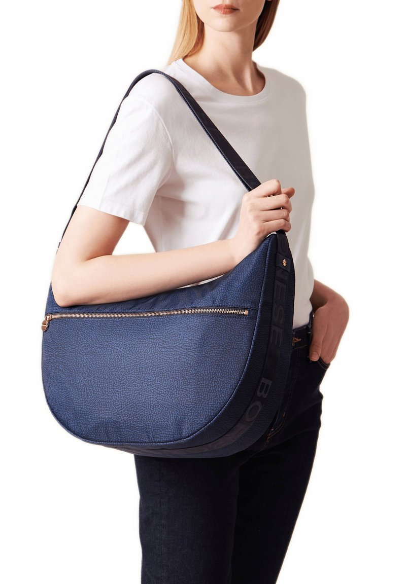 Borbonese LUNA MEDIUM CON ZIP - Cross body bag - blue