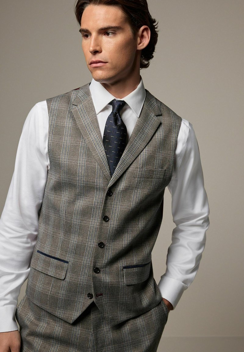 Next TRIMMED CHECK - REGULAR FIT - Vest - neutral