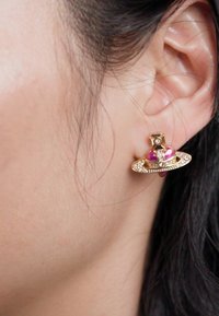 Vivienne Westwood NEW HEART EARRINGS - Earrings - gold-coloured/light peach crystal