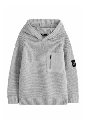 Next, REGULAR FIT - UTILITY KNITTED HOODIE . - Hættetrøje - grey twist