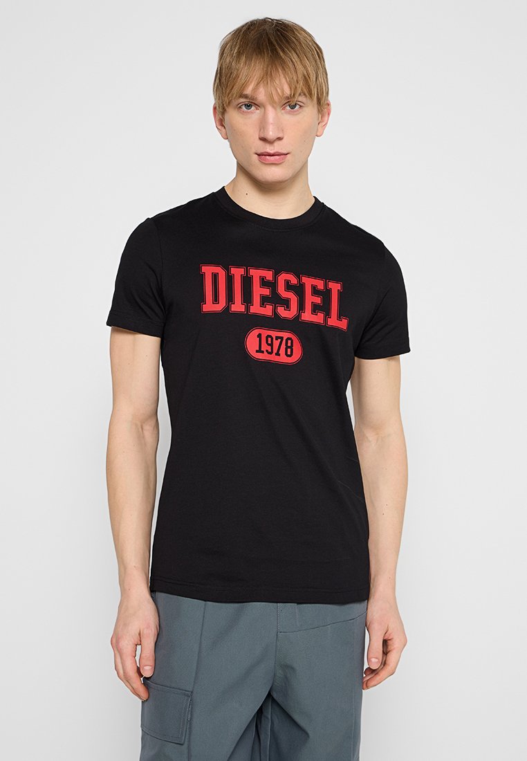 Diesel T-shirt print zwart