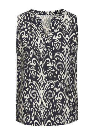 Camicetta - navy beige bedruckt