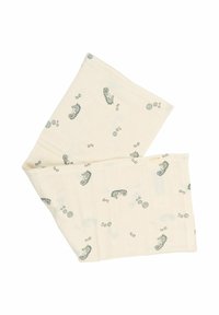 Bavlněný šátek v krémové barvě s motivem mořských koníků a bublin, s jemnou texturou a obdélníkovým tvarem.