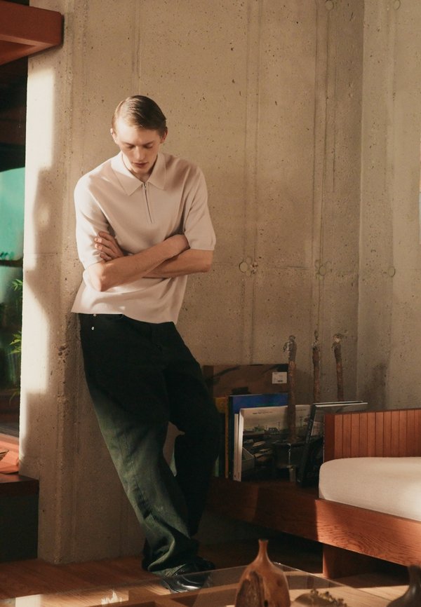 TYLER QUARTER ZIP - Polo shirt - moonbeam3