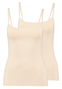 DAMEN SPAGHETTISHIRT 2ER PACK - Undershirt - beige