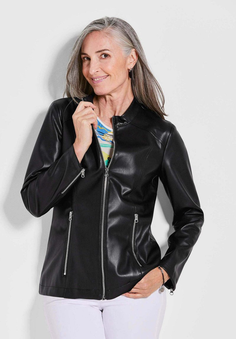 GOLDNER - PETITE - Faux leather jacket - black, Enlarge