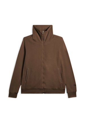 TURTLENECK WITH RHINESTONE LOGO - Felpa con zip - brown