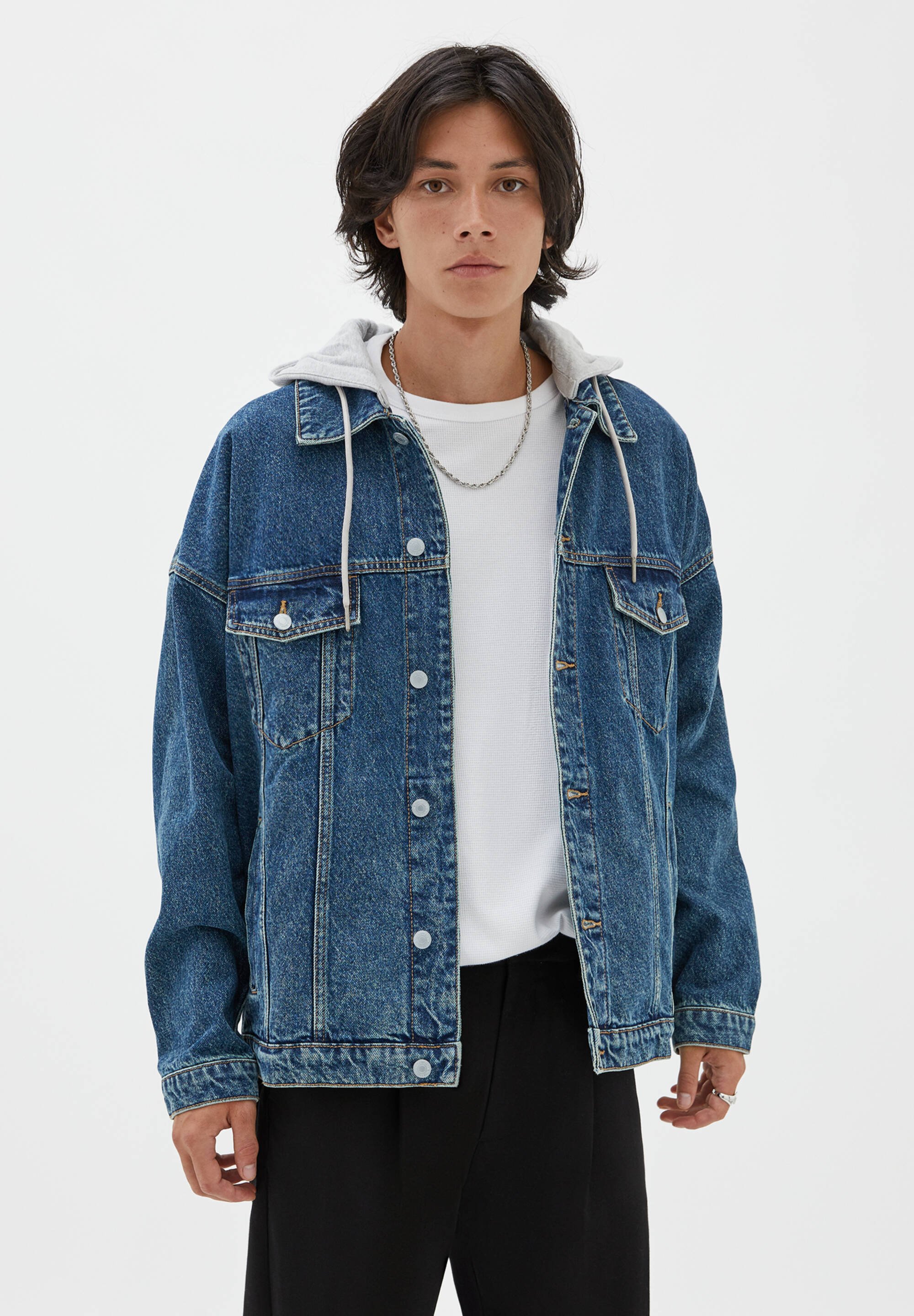 pull&bear denim jacket in light blue