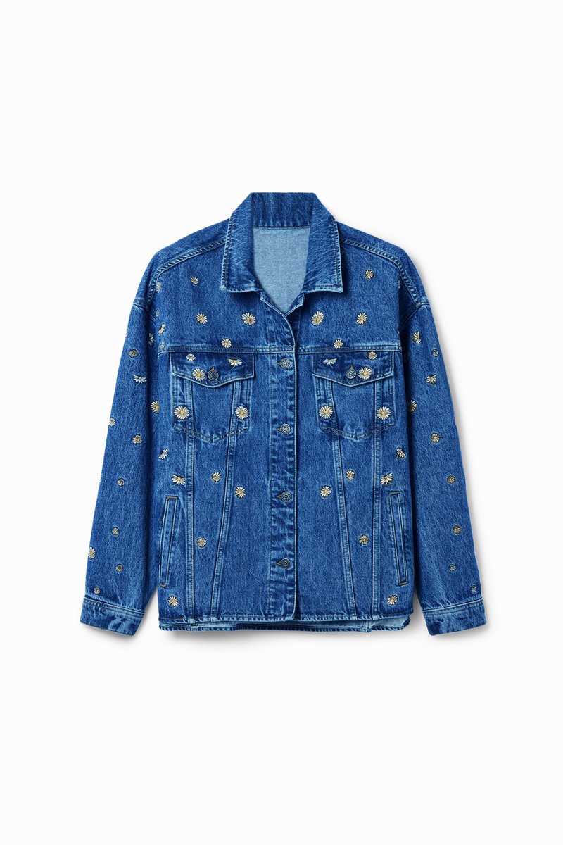 Desigual Halflange jas blauw