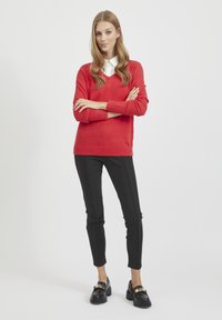 VILA VIRIL V-NECK NOOS - Jumper - barbados cherry