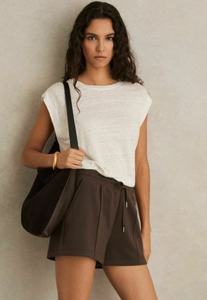 REGULAR FIT - JOANNA INTERLOCK DRAWSTRING  - Tréningruha alsók - chocolate