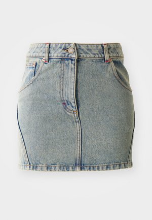 MARINE SERRE MOON LASER MINI SKIRT - Denim skirt - light beige