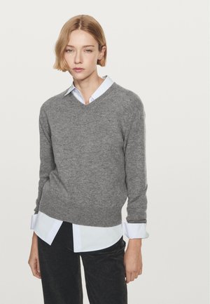 Massimo Dutti V-NECK - Trui - grey