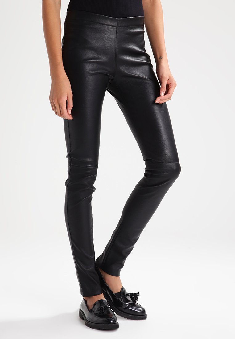 Oakwood ASTEROID - Pantaloni di pelle - black/nero denim - Zalando.it