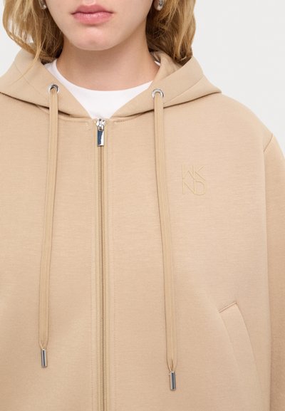 WEEKEND MaxMara PARSEC - Majica s kapuljačom i patentnim zatvaračem - beige