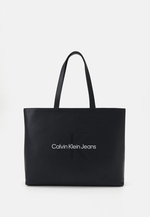 SCULPTED SLIM TOTE MONO - Tote bag - black/neutral