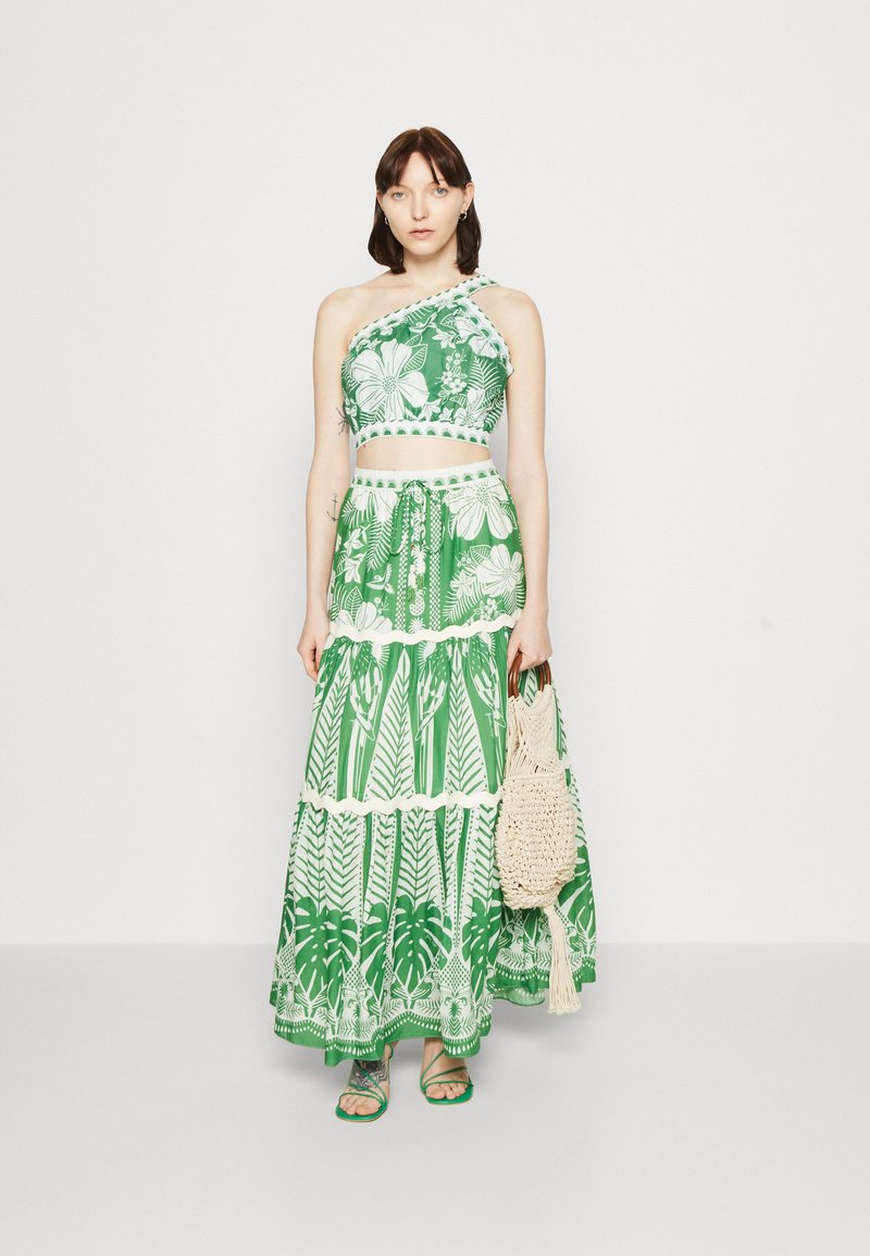 sachin and babi light blue dress FARM Rio Macaw Elegance Cropped Top