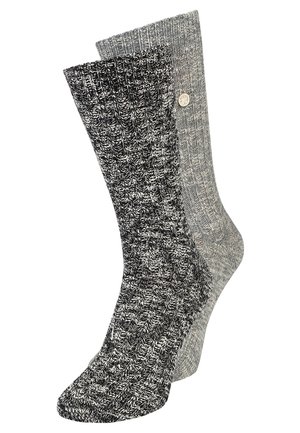 BOX SLUB 2 PACK - Kniestrümpfe - black/grey