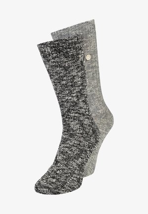 Birkenstock BOX SLUB 2 PACK - Knee high socks - black/grey
