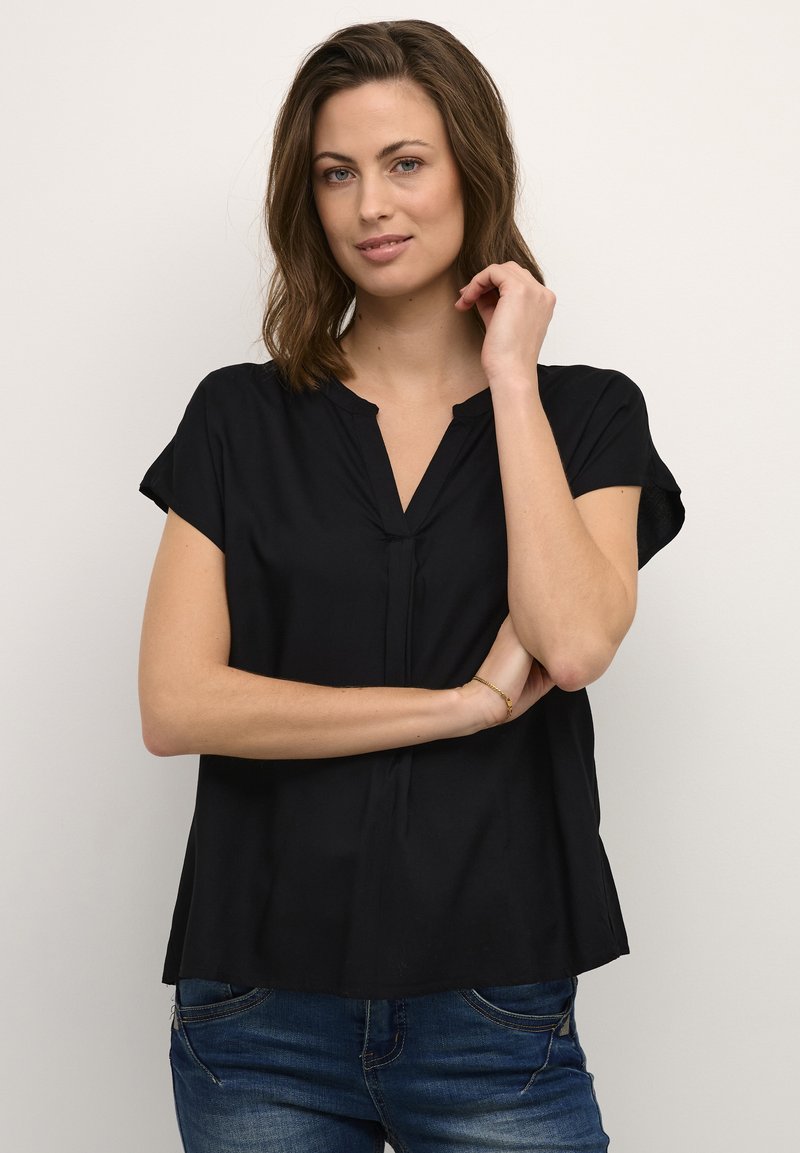 Cream TIAH CAP SLEEVE Blouse pitch black/zwart Zalando.nl