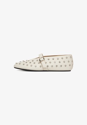 BADURA, FLATS - Ballerina's met enkelbandjes - light beige
