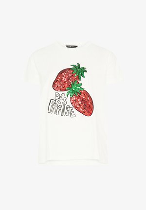 Yours Clothing, WOMEN'S CASUAL TOPS - T-SHIRT/TOP - T-shirt print - cream