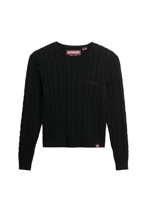 Superdry ESSENTIALS CABLE - Strickpullover - black