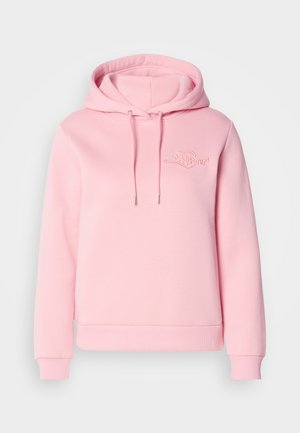 Lyserød hætte Sweatshirt lavet af blød bomuldsblanding, med en frontlomme, ribbede manchetter og et broderet logo på brystet.