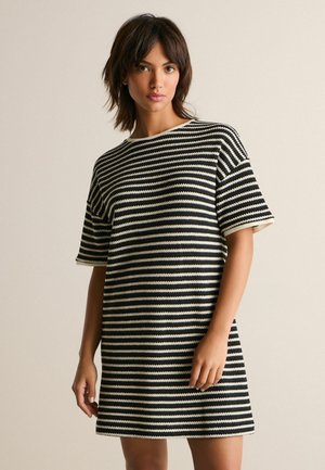 Next BOXY - Sarafanas - black white mono stripe