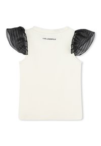 KARL LAGERFELD KIDS MANCHES COURTES - T-shirt imprimé - ecru noir