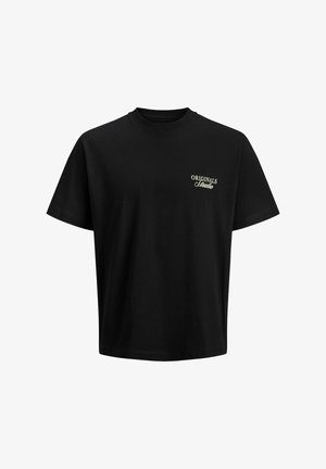 Sort kortærmet T-shirt med lille hvid "ORIGINALS Studio" tekst på venstre bryst, rund hals og afslappet pasform.