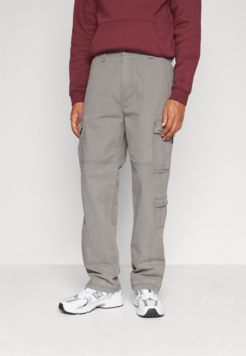 Hollister Co. STRAIGHT HEAVYWEIGHT PANT - Pantalon cargo - charcoal grey
