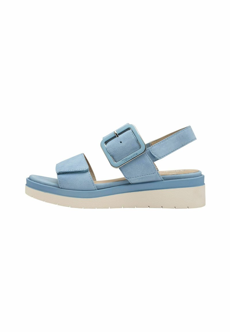 Tamaris - COMFORT  - Sandalen met plateauzool - lt blue suede, Vergroten