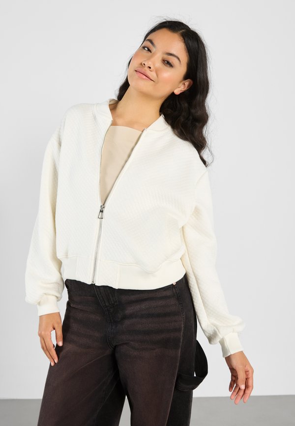 Zip-up sweatshirt - egret