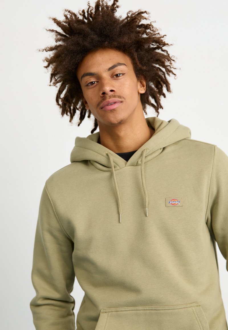 Dokotoo Men's Geometric Texture Sweatshirt - Hooded, Long Sleeve, Solid Color Pullover, Khaki, Size Large