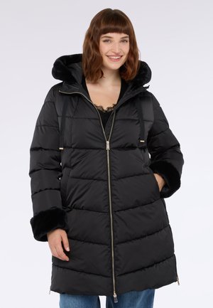 LUNGO CON CAPPUCCIO E INSERTO PELUCHES - Manteau d'hiver - nero