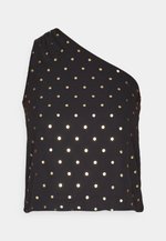 Débardeur Femme Dots – Noir Et Blanc, Motifs Floraux Perlés – Taille L – Occasion Très Bon état