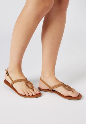 ROSE GOLD REGULAR/WIDE FIT FOREVER COMFORT® DOUBLE PLAIT TOE TH - T-bar sandals - brown